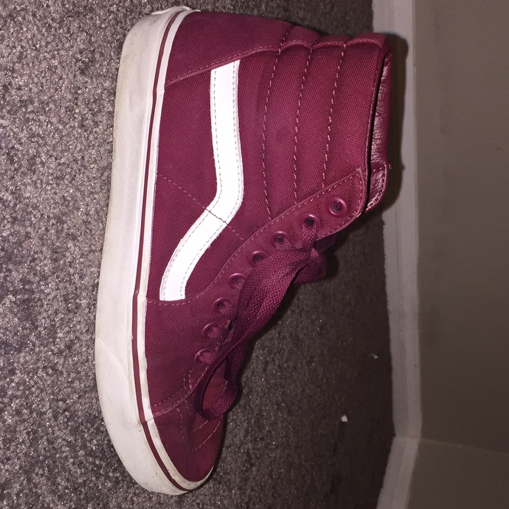 Burgundy sk8-hi vans